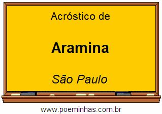 Acróstico da Cidade Aramina