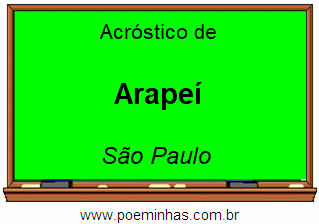 Acróstico da Cidade Arapeí