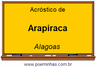 Acróstico da Cidade Arapiraca