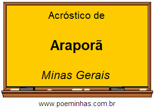 Acróstico da Cidade Araporã