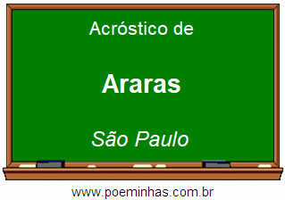 Acróstico da Cidade Araras