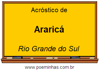 Acróstico da Cidade Araricá