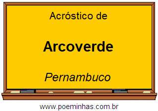 Acróstico da Cidade Arcoverde