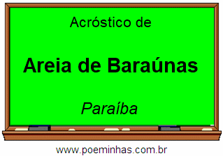 Acróstico da Cidade Areia de Baraúnas