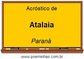 Acróstico da Cidade Atalaia