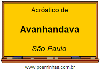 Acróstico da Cidade Avanhandava