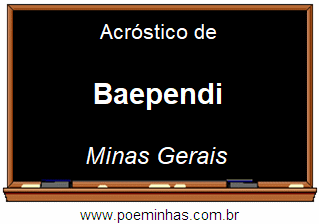 Acróstico da Cidade Baependi