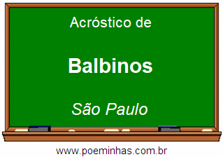 Acróstico da Cidade Balbinos