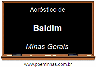 Acróstico da Cidade Baldim