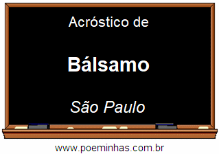 Acróstico da Cidade Bálsamo