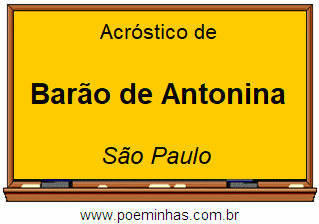 Acróstico da Cidade Barão de Antonina