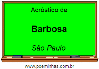 Acróstico da Cidade Barbosa