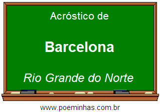 Acróstico da Cidade Barcelona