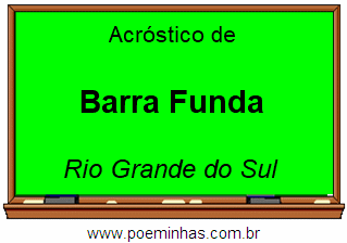 Acróstico da Cidade Barra Funda