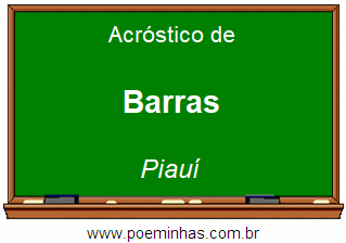 Acróstico da Cidade Barras