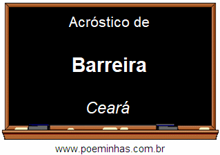 Acróstico da Cidade Barreira