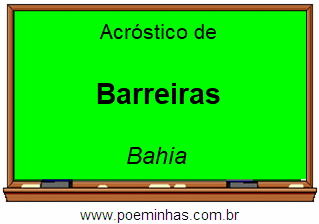 Acróstico da Cidade Barreiras