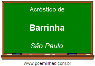 Acróstico da Cidade Barrinha