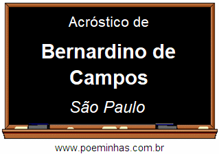 Acróstico da Cidade Bernardino de Campos