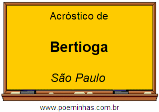 Acróstico da Cidade Bertioga