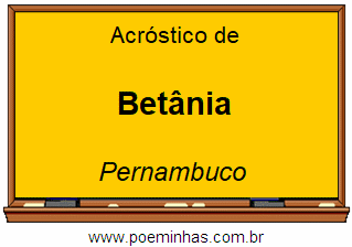 Acróstico da Cidade Betânia