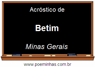 Acróstico da Cidade Betim