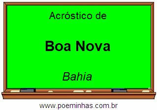 Acróstico da Cidade Boa Nova