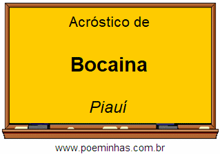 Acróstico da Cidade Bocaina