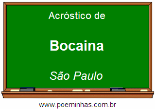 Acróstico da Cidade Bocaina