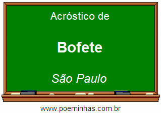 Acróstico da Cidade Bofete