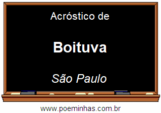 Acróstico da Cidade Boituva