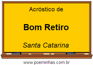 Acróstico da Cidade Bom Retiro