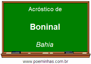 Acróstico da Cidade Boninal