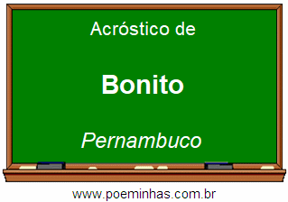 Acróstico da Cidade Bonito