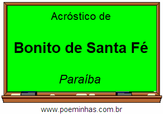 Acróstico da Cidade Bonito de Santa Fé