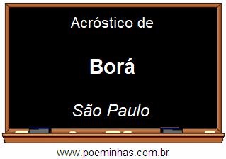 Acróstico da Cidade Borá