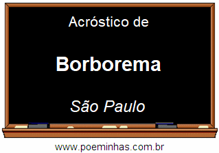 Acróstico da Cidade Borborema