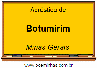 Acróstico da Cidade Botumirim