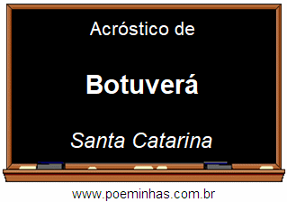 Acróstico da Cidade Botuverá