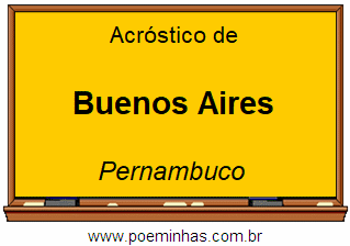 Acróstico da Cidade Buenos Aires