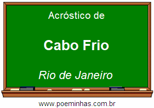 Acróstico da Cidade Cabo Frio