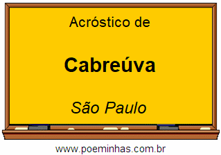 Acróstico da Cidade Cabreúva