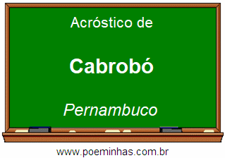 Acróstico da Cidade Cabrobó