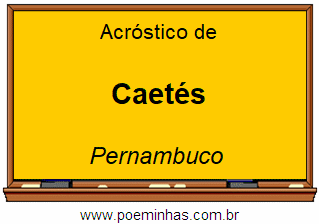 Acróstico da Cidade Caetés