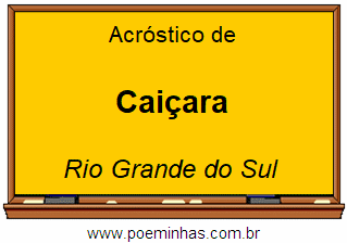 Acróstico da Cidade Caiçara