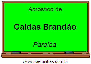 Acróstico da Cidade Caldas Brandão