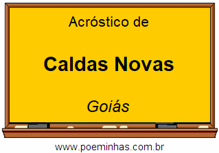 Acróstico da Cidade Caldas Novas