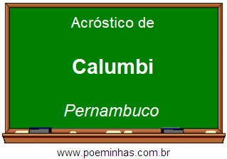 Acróstico da Cidade Calumbi