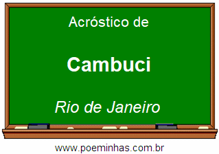 Acróstico da Cidade Cambuci