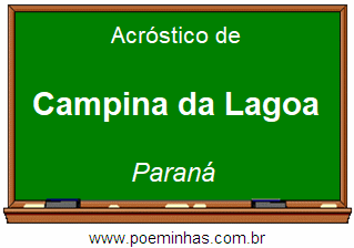 Acróstico da Cidade Campina da Lagoa